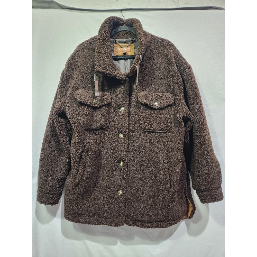 Koolaburra by UGG Sherpa Jacket Womens L Brown Teddy Coat Button Front Shacket